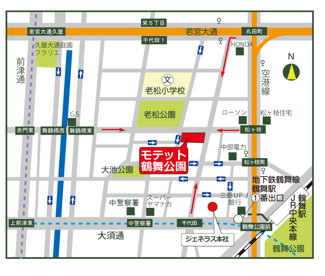 モテット鶴舞公園アクセスマップ